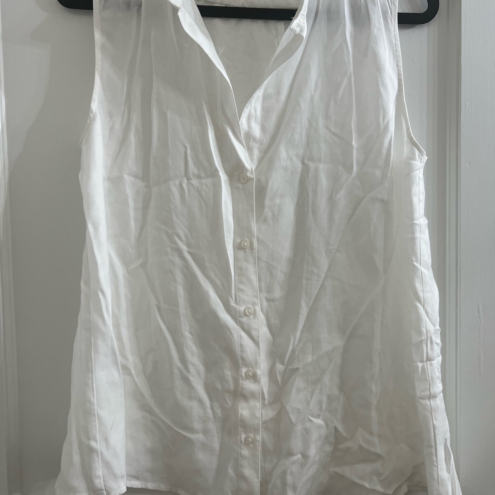 Cloth And Stone White Button Front Open Back Blou… - image 3